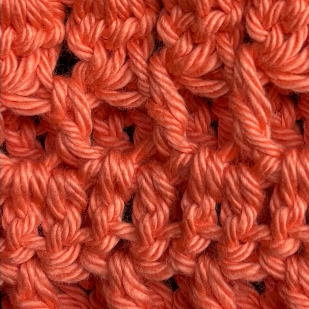 Elegant Coral Crochet Infinity Scarf - Picture 5 of 14